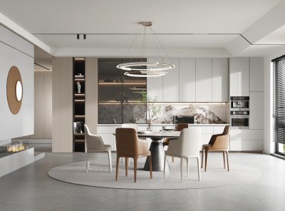 现代餐厅3D模型下载